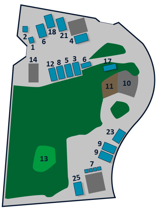 Oversigtskort over Thyholm Genbrugsplads.