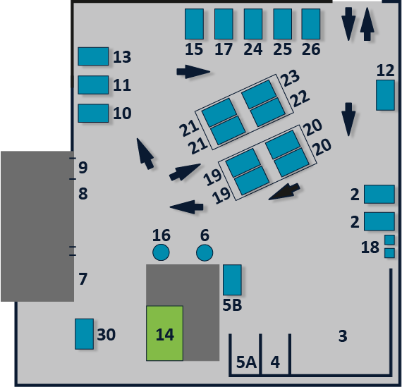 Oversigtskort over Vinderup Genbrugsplads.