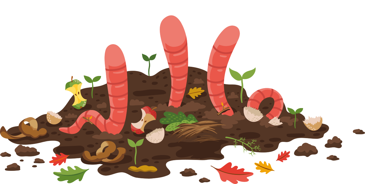 Illustration af kompostorme